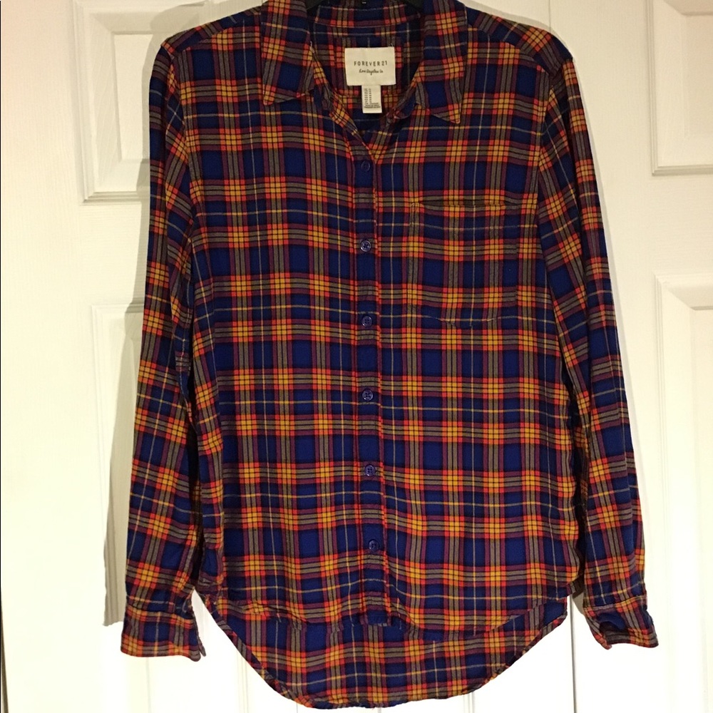 Forever 21 Plaid Button Down Shirt M